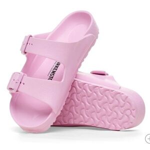 Birkenstock Pink Sandals with Adjustable Straps and Molded Footbed
